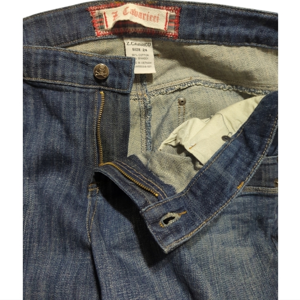 Z. Cavaricci Plus Size Straight Cut Mid Rise Blue Jeans - Picture 8 of 9